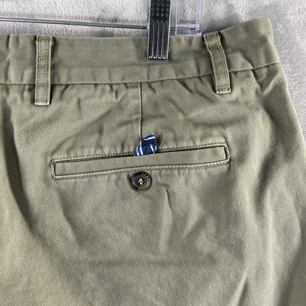 Peter Manning Pants men's 35x28 Chino Classic Fit Green Flat Front Casual Cotton - Picture 11 of 13
